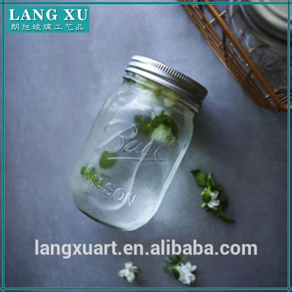 china wholesale Empty Glass Candle Jar With Lid pricelist - LXXZ-J144 High quality wholesale 16oz ball glass mason jar – Langxu