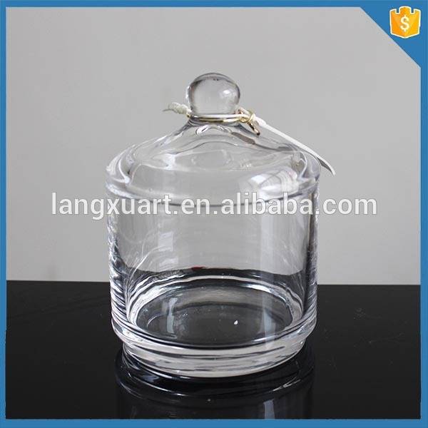 china wholesale Glass Jars For Candle Making Factory - 2016 new products vintage cheap clear round glass candle jas with lids – Langxu