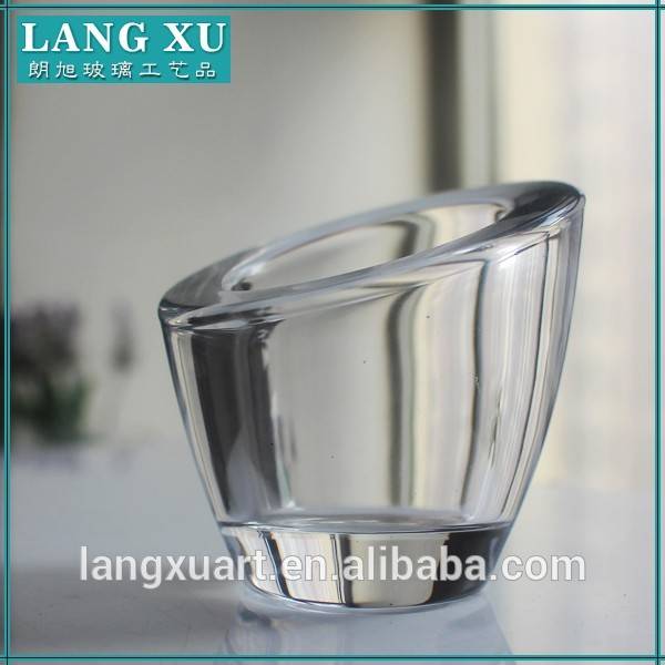 china wholesale Tea Light Candle Holder - LXHY-Z055 thick Wall different size clear crystal tealight holder candle glass – Langxu