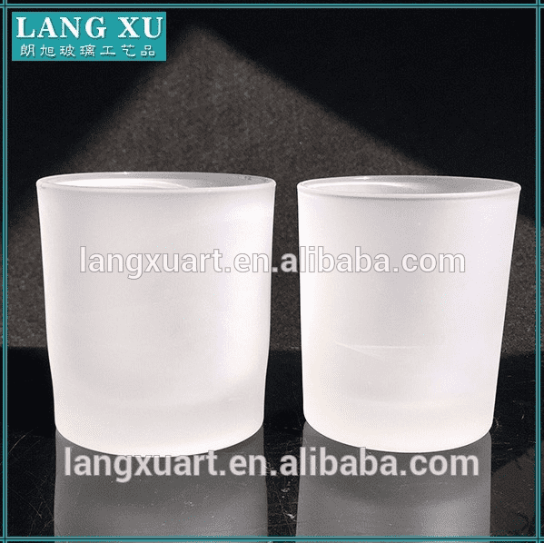 china wholesale Egg Shape Candle Holder Factory - free sample rose gold lid white ceramic frosted glass candle jar with lid – Langxu