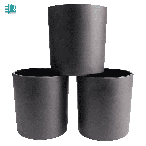 china wholesale Crystal Champagne Glasses Manufacturers - LX-GB016 high quality 8X9cm matte black candle glass jar with lid – Langxu