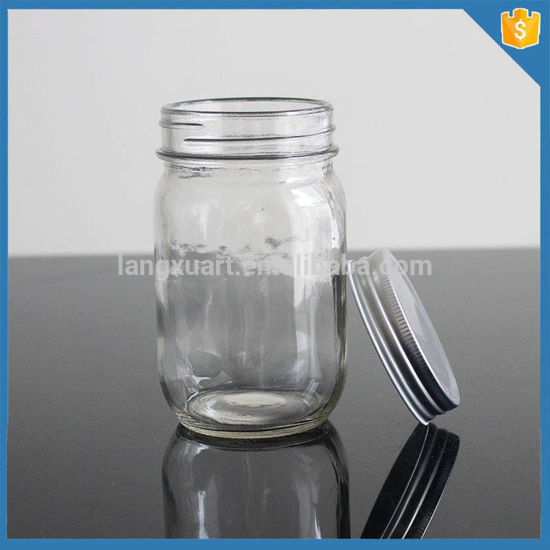 china wholesale Matte Glass Candle Jar Factories - Machine made 8oz ball glass mason jars with metal lid wholesale – Langxu
