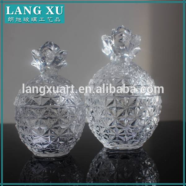 china wholesale Candle Glass Jars With Lid - LXHY-T088 decorative christmas cookie jar crystal pineapple glass jar – Langxu