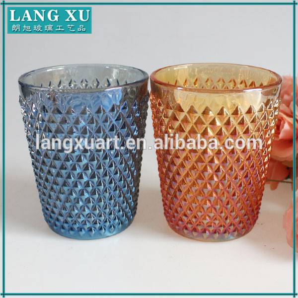 china wholesale Candle Jars With Wooden Lids - luxury gold plated rose glass candle container – Langxu
