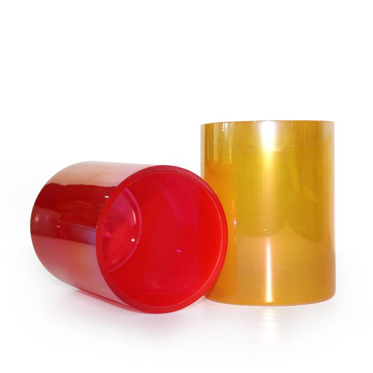 china wholesale Colored Glass Candle Jar Manufacturers - LX-GB658 wholesale home decor red or yellow colored pearlized finish candle holder colored glass – Langxu