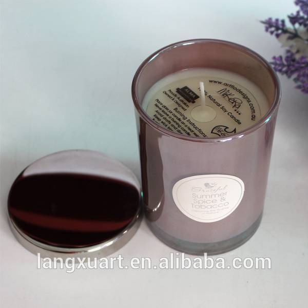 china wholesale Elephant Candle Holders Factories - sprayed colored candle wax melter soy candle glass jar – Langxu
