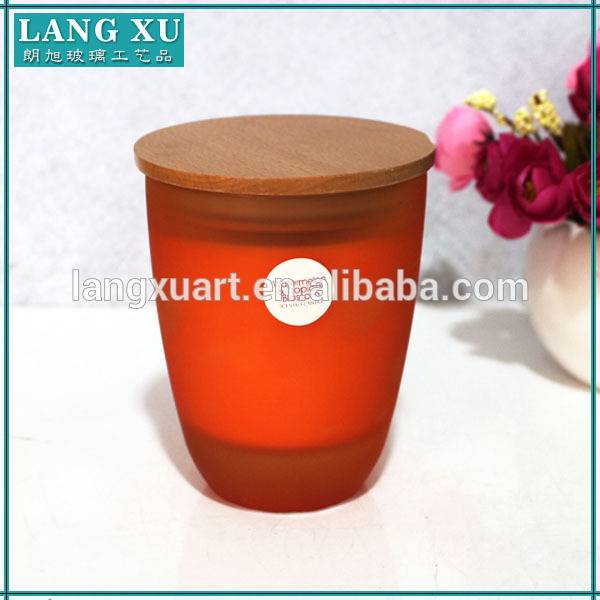 china wholesale Candle Holder Jar pricelist - Color container crystal glass with lid unique candle jars – Langxu