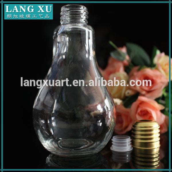Wholesale Candle Jars Glass Suppliers - 180ml metal screw lids and plastic screw sealer glass light bulb shaped glass jar – Langxu