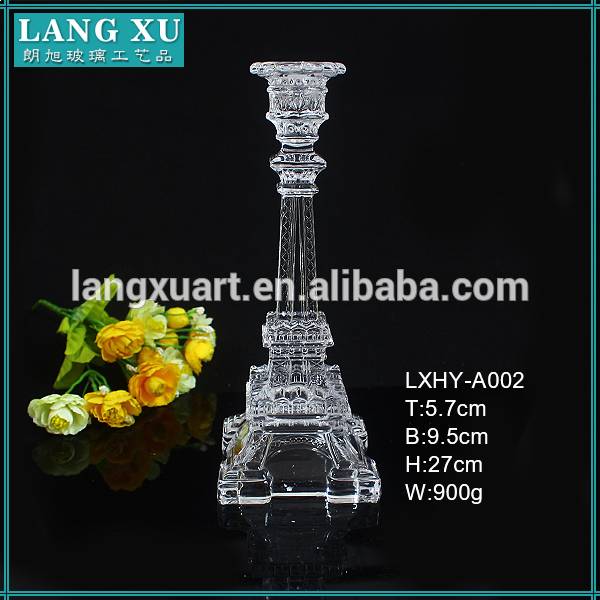 china wholesale Matt Black Candle Holders - tall eiffel tower glass candle holder – Langxu
