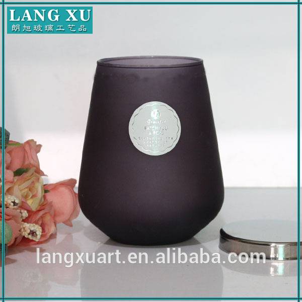 china wholesale Church Candle Holder Suppliers - frosted tapered glass candle jars with metal lid – Langxu