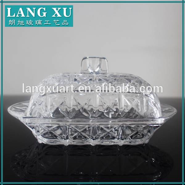 2020 Good Quality Luxury Candle Jars Glass - Carved lidded glass cream butter dishes with lids – Langxu