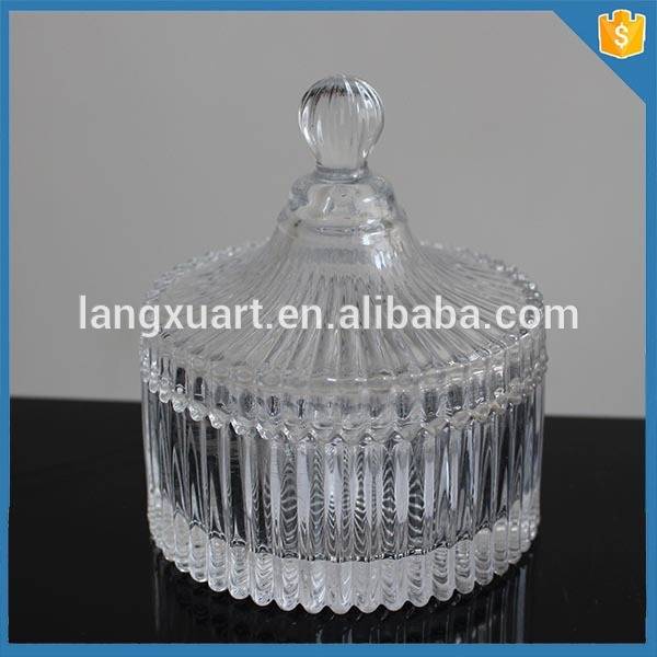 Empty Candle Jars For Candle Making Factory - wholesale crystal rigged container glass bonbon jar – Langxu