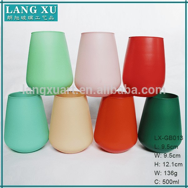 Colorful candle holder wholesale candle wax glass candle covers