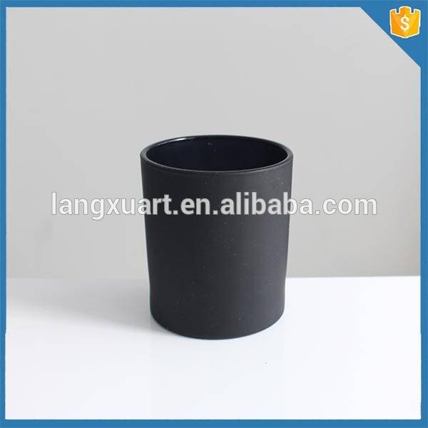 china wholesale Frosted Candle Jars pricelist - Cylinder luxury wholesale glass black candle jars – Langxu