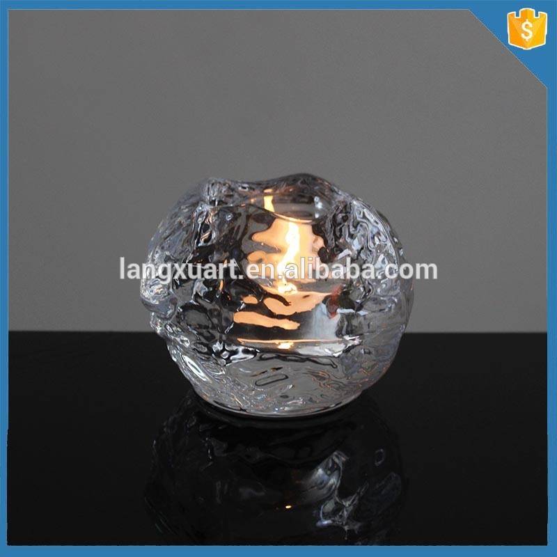 china wholesale White Glass Candle Holder Factory - LXHY-EC0639 ornament crystal ball meteorolite shape falling stone tealight candle holder – Langxu