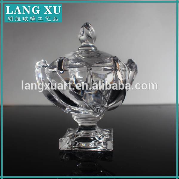 china wholesale Glass Jars For Candles Manufacturers - crystal container gem glass candy jar with lid – Langxu