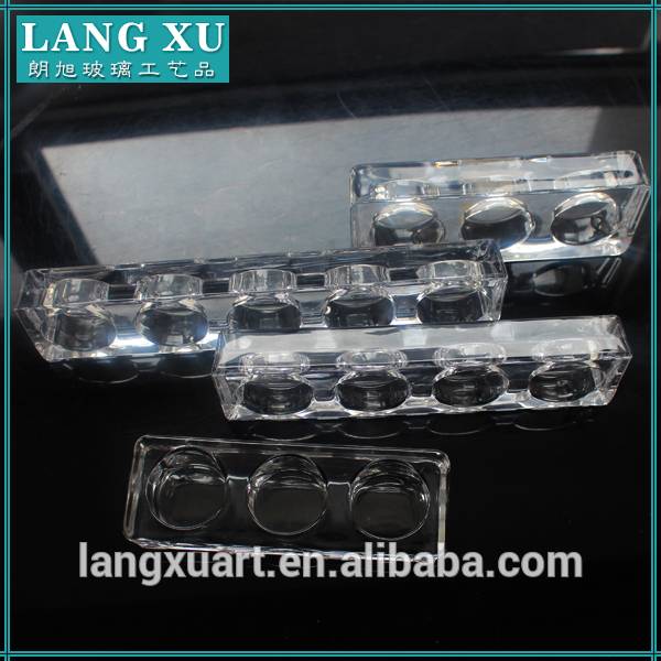 china wholesale Egg Shape Candle Holder Factories - LX-Z202 Crystal glass Rectangular three holds and five holes tealight holder – Langxu