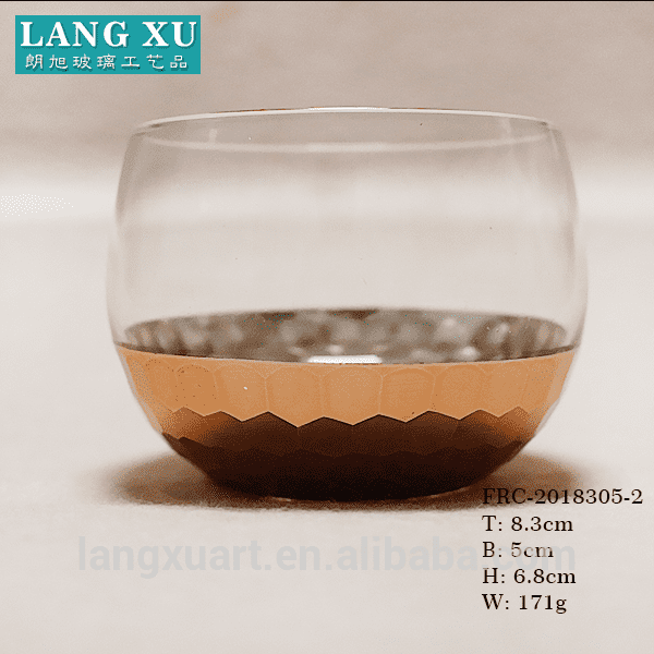 china wholesale Candle Jars In Bulk Suppliers - FRC-2018305-2 2018 high quality rose gold electroplated glass candle jar – Langxu