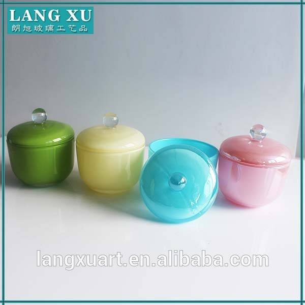 Factory best selling China Glassware - LX-T214 home decoration electric plating colored unique candle jars glass wholesale – Langxu