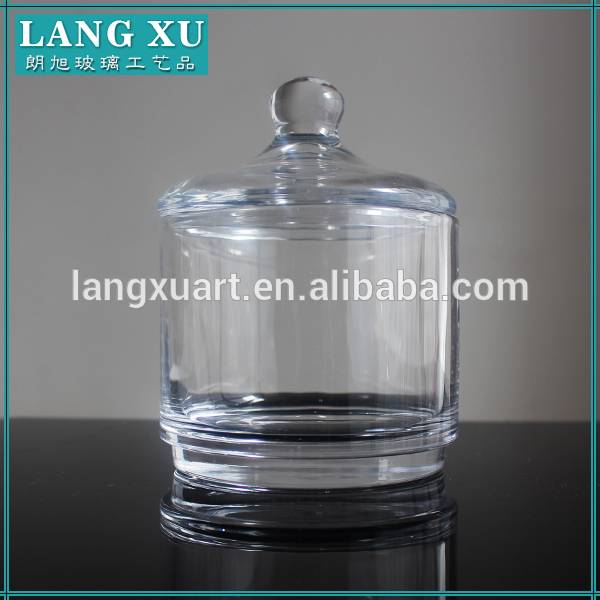 Round clear glass jar for candle