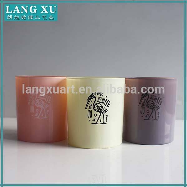 china wholesale Glass Jar For Candle With Lids Suppliers - excellent factory supply colored custom glass candle jars – Langxu