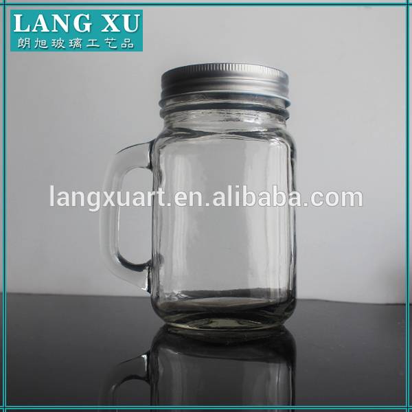 china wholesale Christmas Candle Jars Factory - kitchenware custom wholesale jar glass honey pot with handle – Langxu