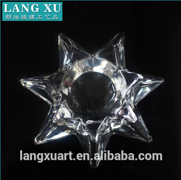 china wholesale Pillar Candle Holder Set Factory - seven star shaped glass tealight crystal candle holder – Langxu