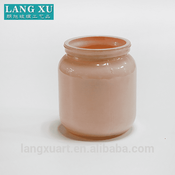 wholesale glass candle jar with rose gold lid FJ7298