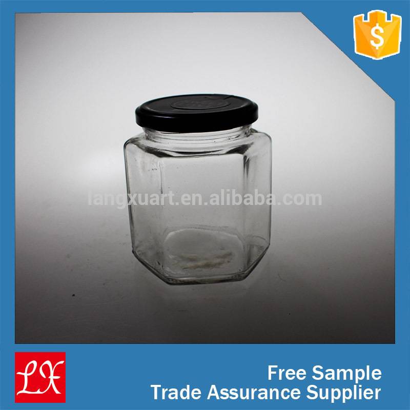 Black Glass Jars For Candle Making Factories - custom made shaped hexagonal octagonal jars for jam and honey – Langxu