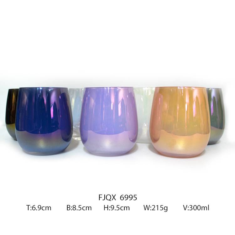 china wholesale Iridescent Candle Jar Suppliers - LXHY02 6.9×8.5cm 300ml  empty luxury candle glass jar – Langxu