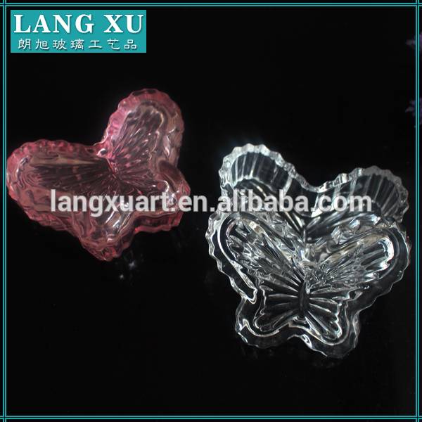 16oz Glass Candle Jar With Lid quotes - Color Butterfly Shaped wholesale glass candy dish – Langxu