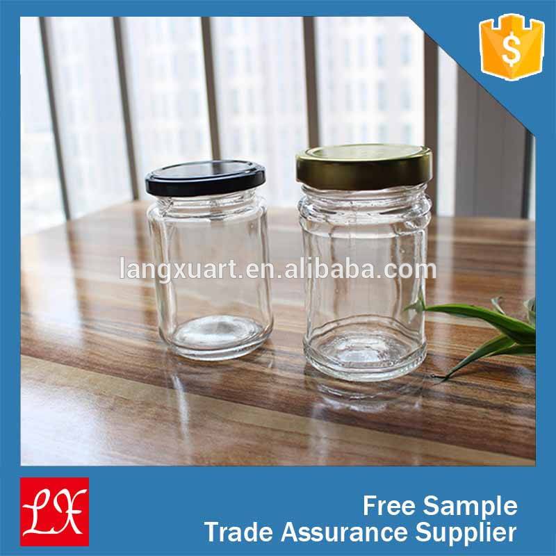 china wholesale Candle Jars Glass Factories - Glass storage jars for jam100ml glass jar with metal lid – Langxu
