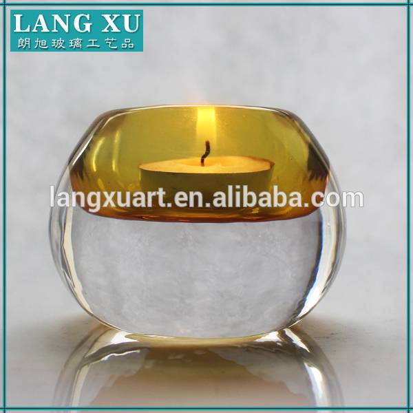 china wholesale Galvanized Candle Holder pricelist - colourful round small glass tea light candle holder – Langxu