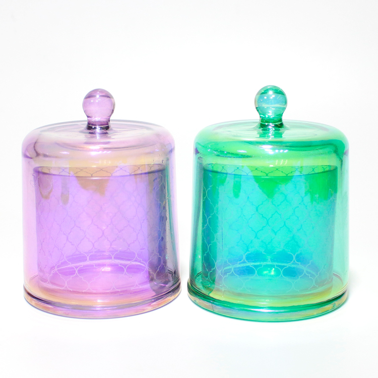 FengJun hot selling new eco-friendly high quality wholesales 300ml  designed excellent  Ion plating empty glass candle bell jar