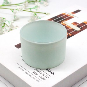 empty pink yellow white Green colored wide mouth luxury glass matte cute small candle container candle vessel wholesale jars candle holder JW7550