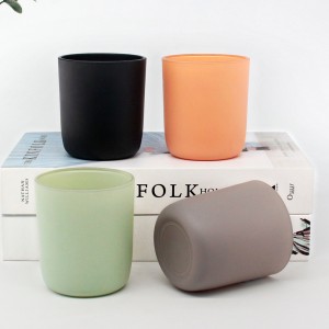 unique colored custom frosted round bottom luxury empty wholesale candle container for scent candle jar JW8090H