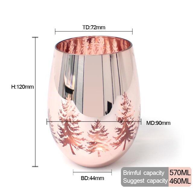 competitive price luxurious Glass rose gold colored candle jars for christmas