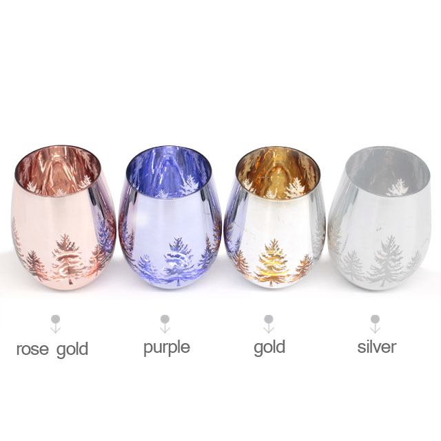 competitive price luxurious Glass rose gold colored candle jars for christmas