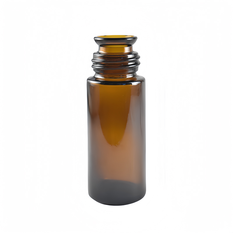 Amber Pour-Out Round Wide Mouth Glass Bottles