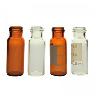 LanJing Clear/Amber 2ml Autosampler Vials W/WO Write-on Spot HPLC Vials Screw/Snap/Crimp finish, Case of 100