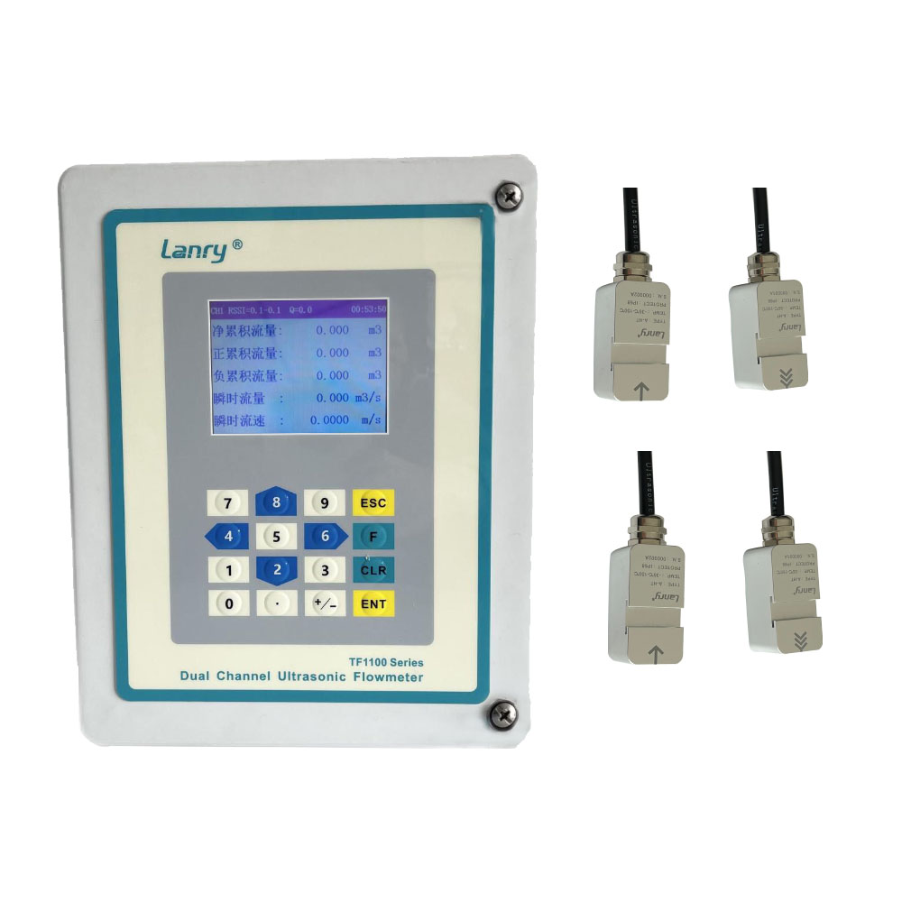 dual channels ultrasonic flow measurement equipment contactless water flow meter