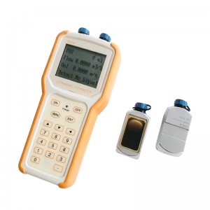 Digital transit-time clamp on battery operated ultrasonic flow meter for liquids