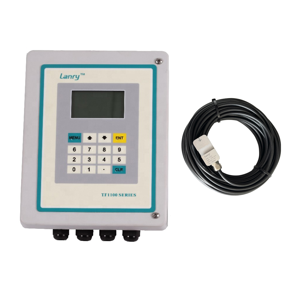 Precise digital display insertion clamp on ultrasonic water flow meter Wall mounted ultrasonic flowmeter