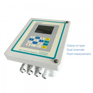 wall mounted dual channels clamp on ultrasonic flow meter