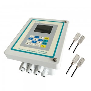 wall-mounted clamp-on dual channel ultrasonic flow meter with data logger