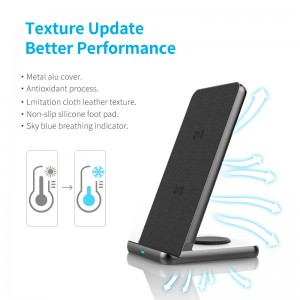 High Quality China 15W Fast Charge 2 in 1 Wireless Charger for Phone Earphone Smartwatch