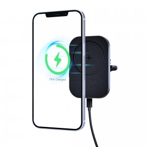 Good Quality China 2021 New Hot 15W Fast Car Holder Wireless Charging Magnetic Phone Holder Car Wireless Qi Charger for Phones