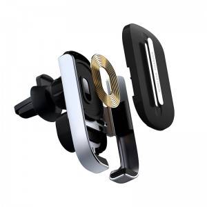 Wireless Car Charger 15W Qi Fast Charging Auto-Clamping Car Mount Air Vent Phone Holder