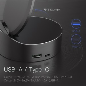 Quots for China AC DC Wireless Charger 20W USB C Type-C Adapters