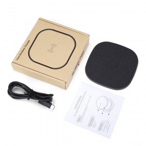 PU Leather and Zinc Alloy Bottom 15W Wireless Charger Support QC3.0 Fast Charging